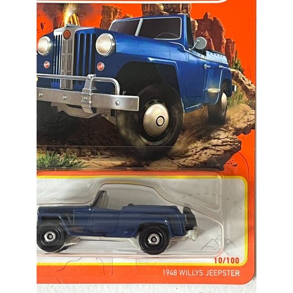 Matchbox 1948 Willys Jeepster Blue Long Card Diecast - Picture 3 of 7